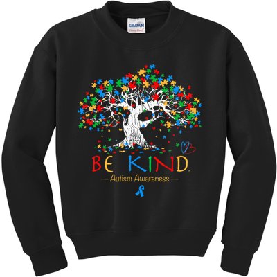 Tree Of Life Autism Awareness Month Puzzle ASD Supporter Kids Sweatshirt