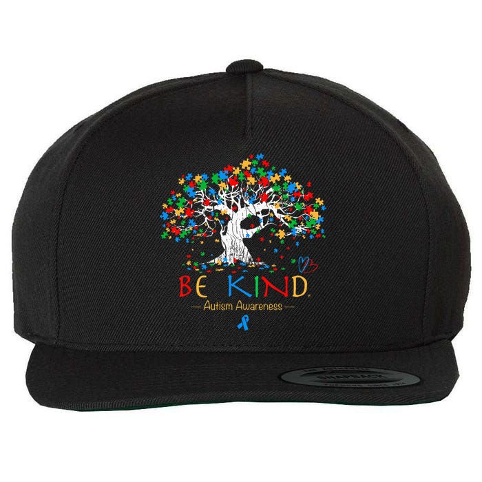 Tree Of Life Autism Awareness Month Puzzle ASD Supporter Wool Snapback Cap