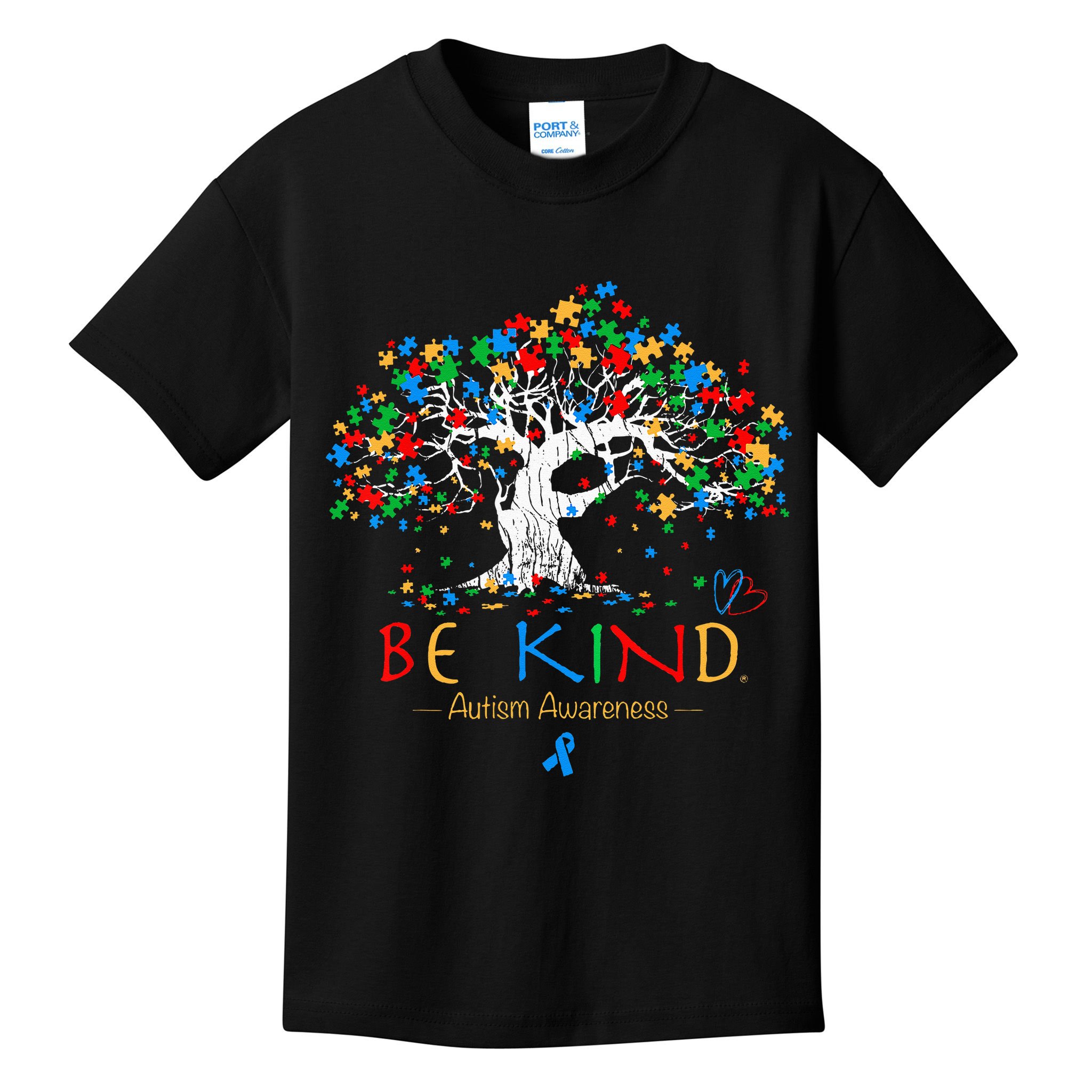Tree Of Life Autism Awareness Month Puzzle ASD Supporter Kids T-Shirt