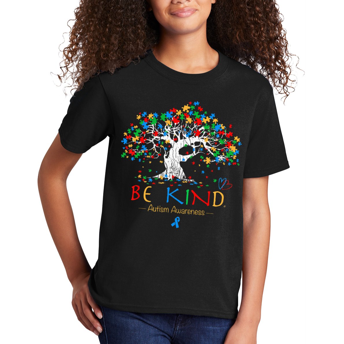 Tree Of Life Autism Awareness Month Puzzle ASD Supporter Kids T-Shirt