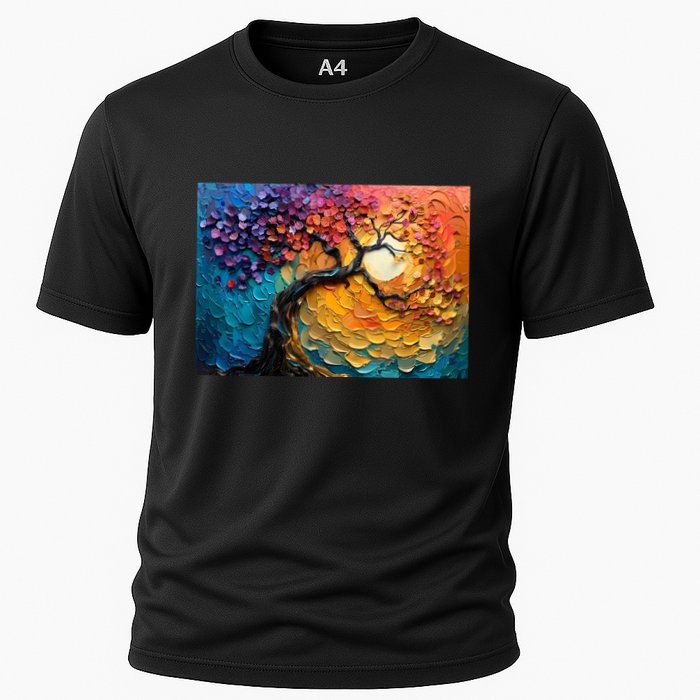Tree Of Life Oil Painting Cooling Performance Crew T-Shirt