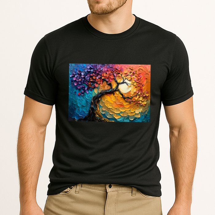 Tree Of Life Oil Painting Cooling Performance Crew T-Shirt
