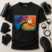 Tree Of Life Oil Painting Cooling Performance Crew T-Shirt