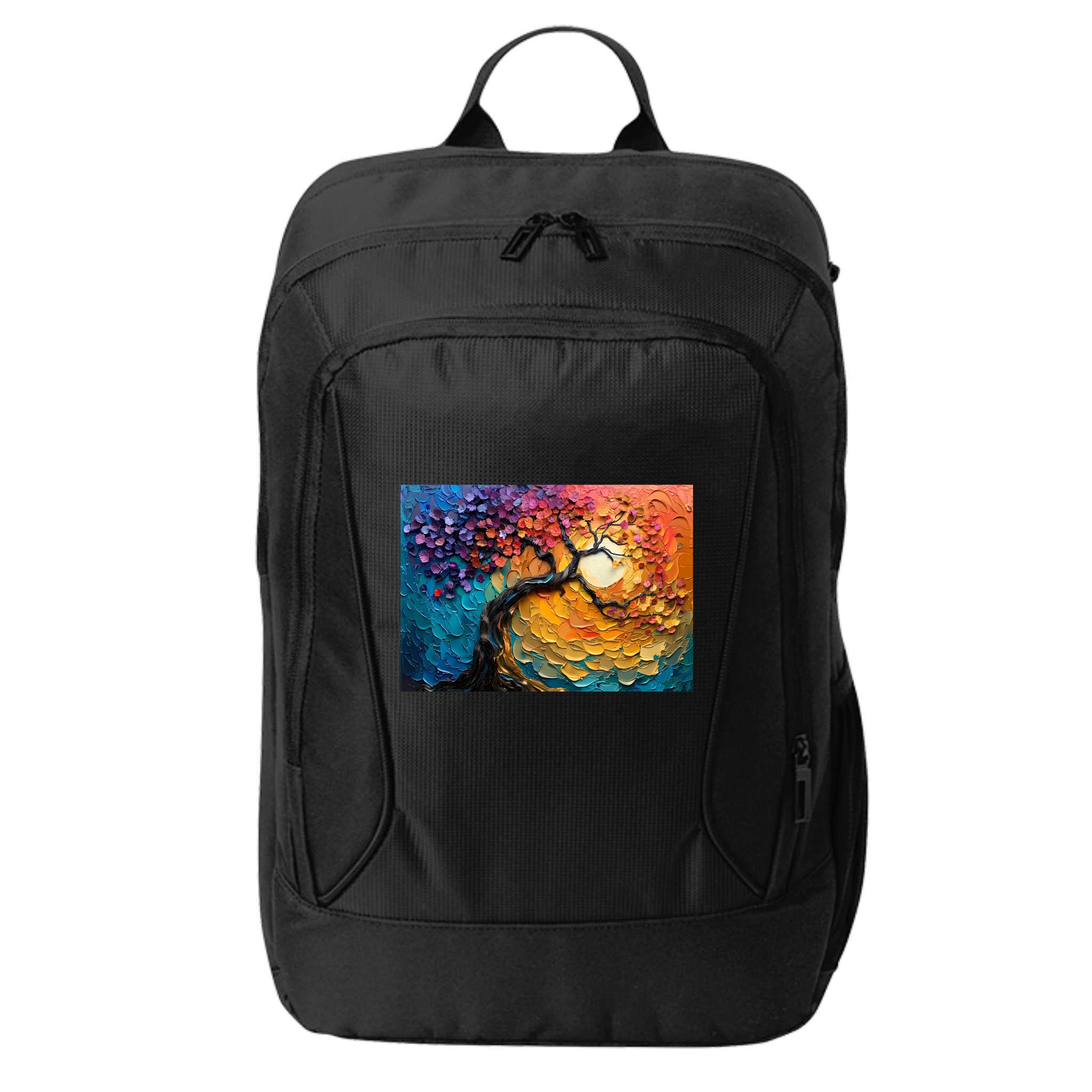 Tree Of Life Oil Painting City Backpack