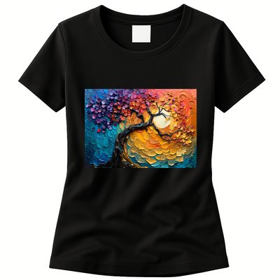 Tree Of Life Oil Painting Womens T-Shirt