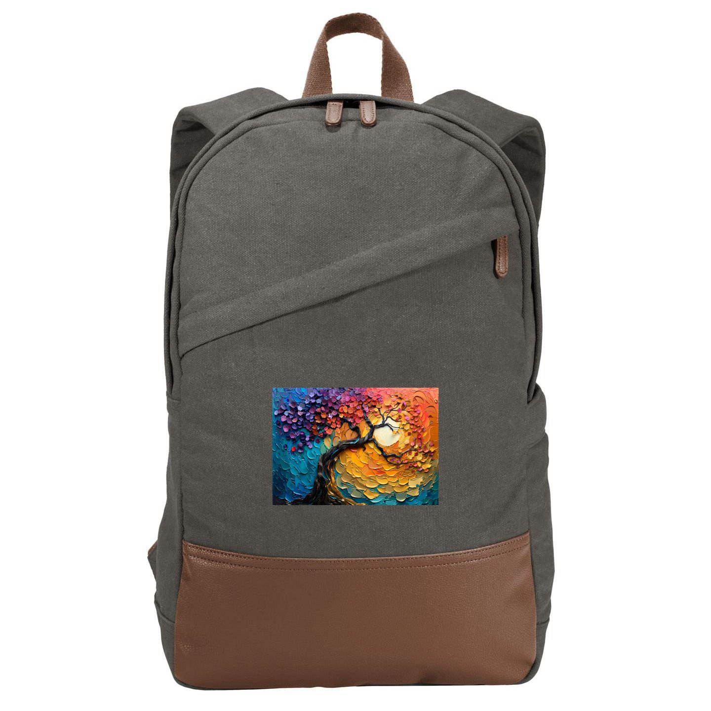 Tree Of Life Oil Painting Cotton Canvas Backpack