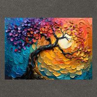 Tree Of Life Oil Painting Cotton Canvas Backpack