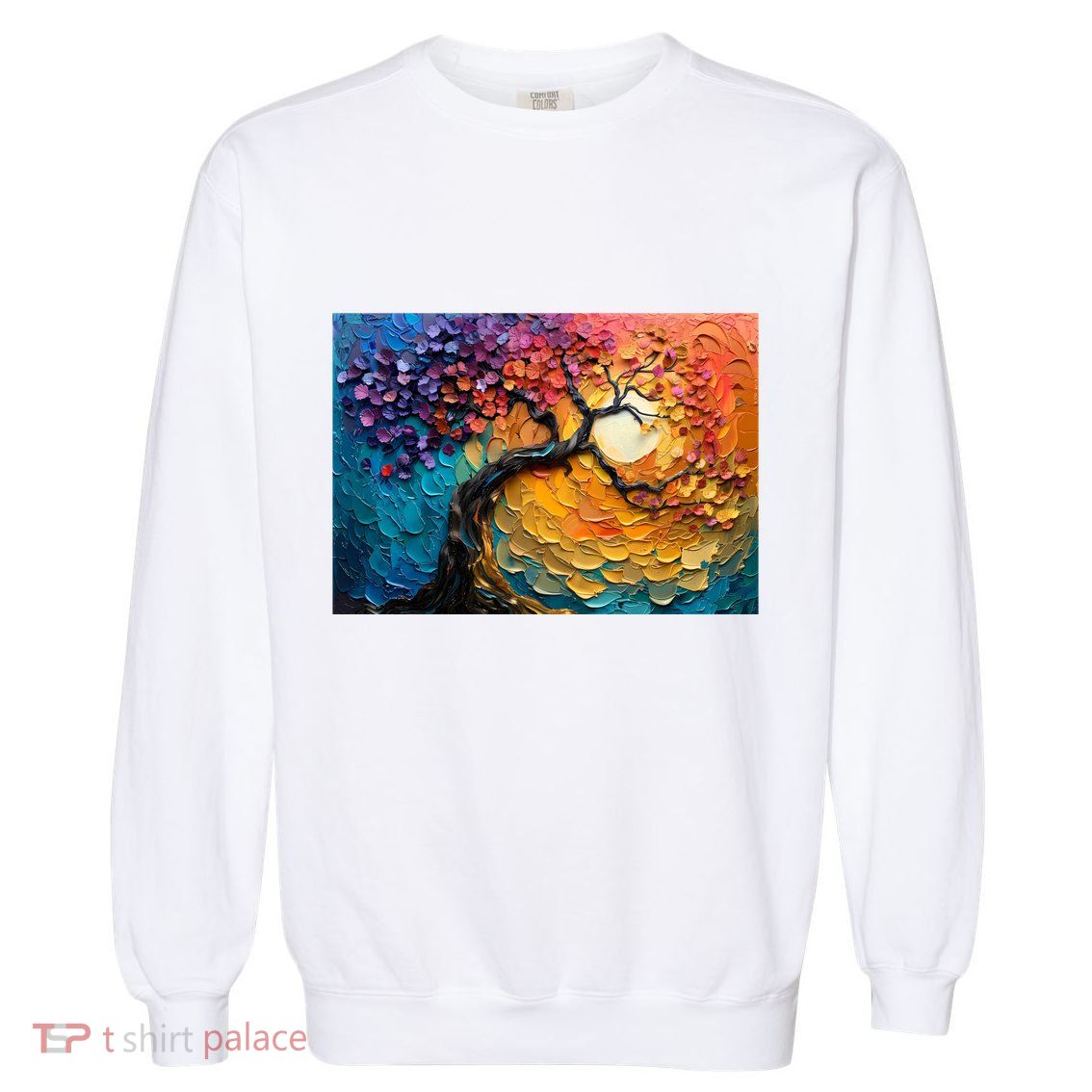Tree Of Life Oil Painting Garment-Dyed Sweatshirt