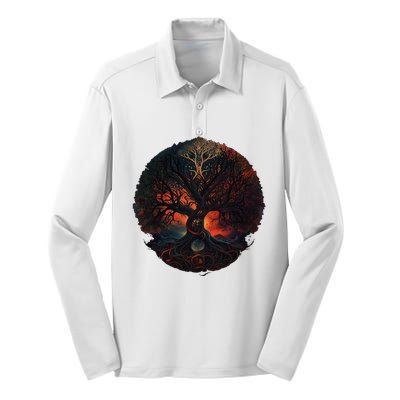 Tree Of Life Gift The Tree Of Life Meditation Silk Touch Performance Long Sleeve Polo