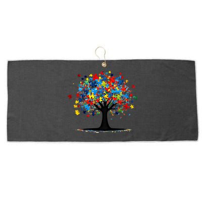 Tree Of Life Autism Awareness Day Autistic Gift Large Microfiber Waffle Golf Towel