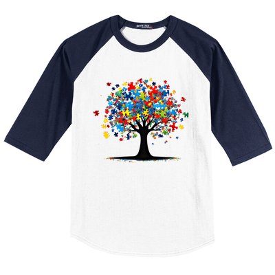 Tree Of Life Autism Awareness Day Autistic Gift Baseball Sleeve Shirt