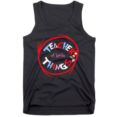 Teacher Of Little Things Gift For Teacher Cat In Hat Tank Top