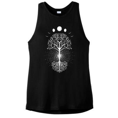 Tree Of Life Moons Phases Cool Meditation Yoga Lover Gift Ladies PosiCharge Tri-Blend Wicking Tank