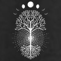 Tree Of Life Moons Phases Cool Meditation Yoga Lover Gift 7 Panel Mesh Trucker Snapback Hat