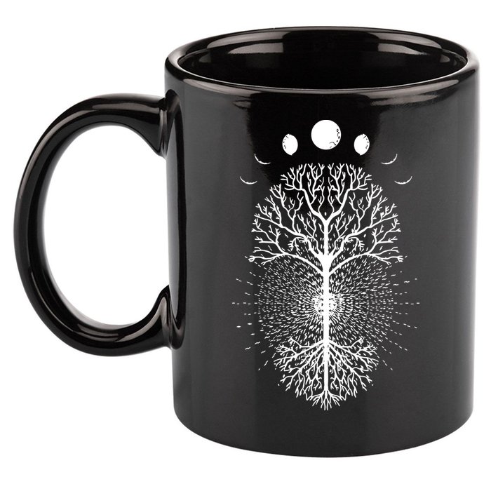 Tree Of Life Moons Phases Cool Meditation Yoga Lover Gift 11oz C Handle Ceramic Mug