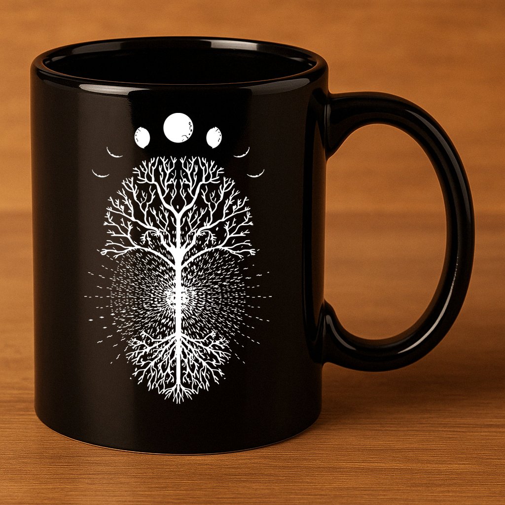 Tree Of Life Moons Phases Cool Meditation Yoga Lover Gift 11oz C Handle Ceramic Mug