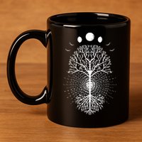 Tree Of Life Moons Phases Cool Meditation Yoga Lover Gift 11oz C Handle Ceramic Mug