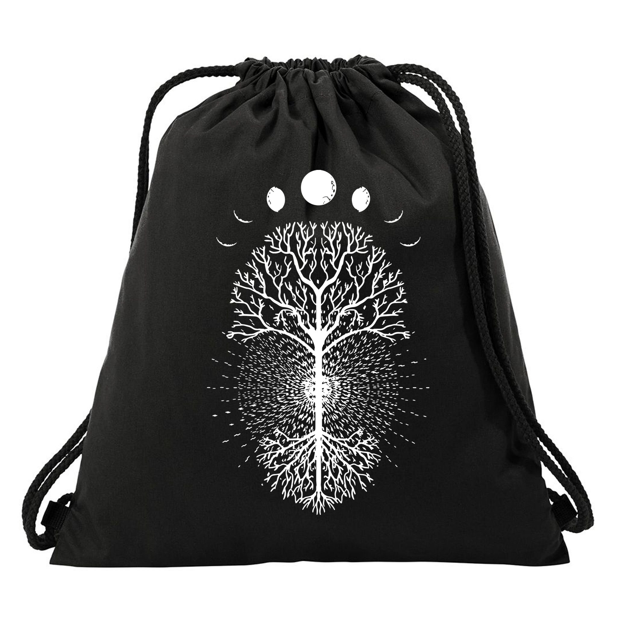 Tree Of Life Moons Phases Cool Meditation Yoga Lover Gift Drawstring Bag