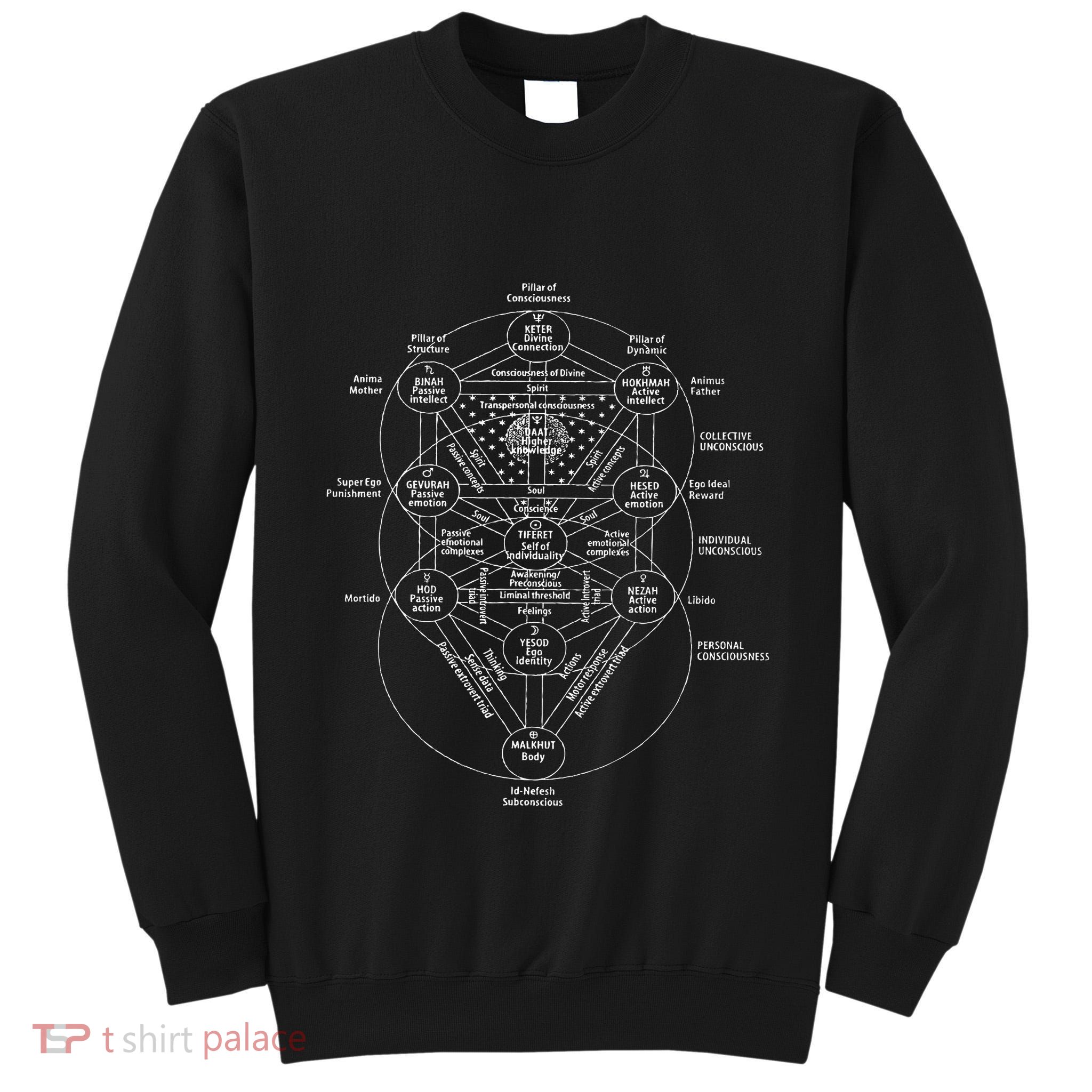 Tree Of Life Kabbalah Esoteric Judaism 10 Sephirot Tall Sweatshirt