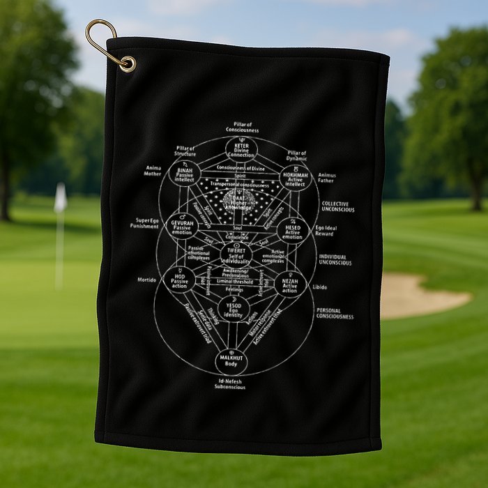 Tree Of Life Kabbalah Esoteric Judaism 10 Sephirot Golf Towel