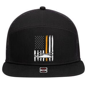 Thin Orange Line Search And Rescue Retired Coast Guard 7 Panel Mesh Trucker Snapback Hat