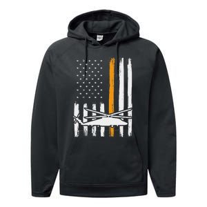 Thin Orange Line Search And Rescue Retired Coast Guard Performance Fleece Hoodie