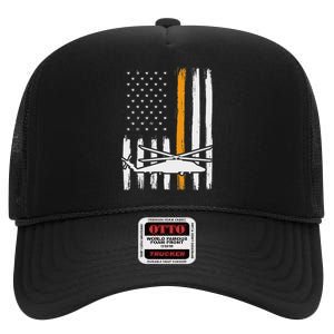 Thin Orange Line Search And Rescue Retired Coast Guard High Crown Mesh Back Trucker Hat