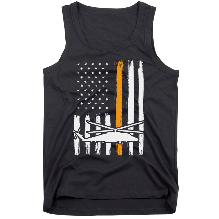 Thin Orange Line Search And Rescue Retired Coast Guard Tank Top