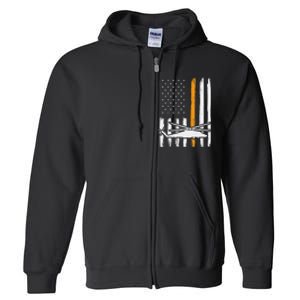 Thin Orange Line Search And Rescue Retired Coast Guard Full Zip Hoodie