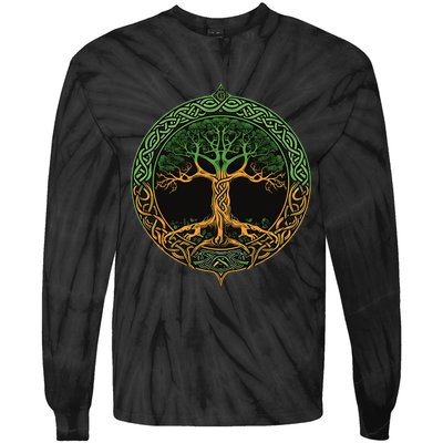 Tree Of Life Yggdrasil Tie-Dye Long Sleeve Shirt