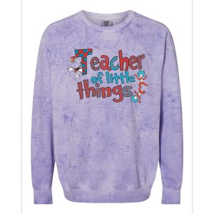 Teacher Of Little Things Reading Lover National Read Across America Colorblast Crewneck Sweatshirt