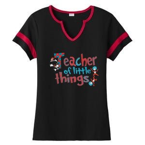 Teacher Of Little Things Reading Lover National Read Across America Ladies Halftime Notch Neck Tee