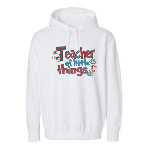 Teacher Of Little Things Reading Lover National Read Across America Garment-Dyed Fleece Hoodie