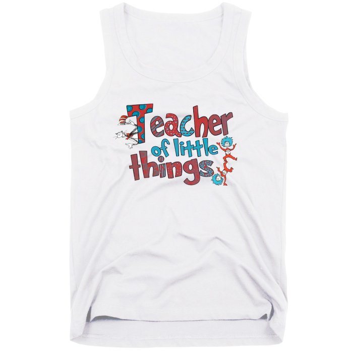 Teacher Of Little Things Reading Lover National Read Across America Tank Top