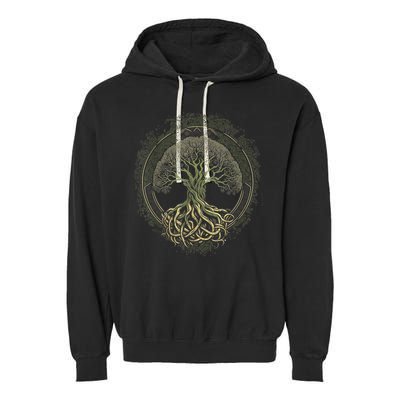 Tree Of Life Viking Midgard Thor Walhalla Garment-Dyed Fleece Hoodie