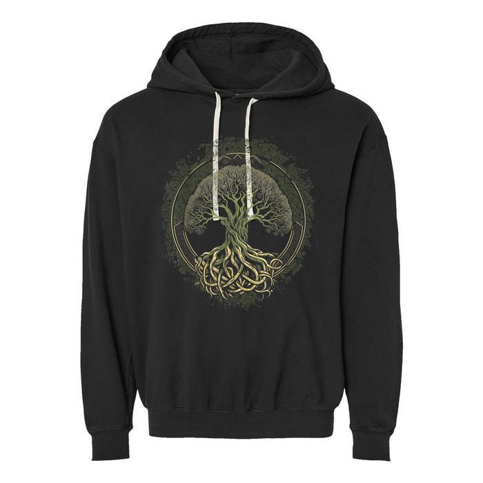 Tree Of Life Viking Midgard Thor Walhalla Garment-Dyed Fleece Hoodie