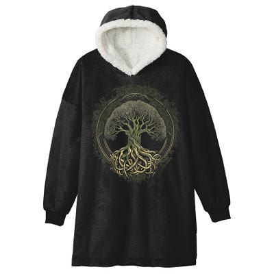 Tree Of Life Viking Midgard Thor Walhalla Hooded Wearable Blanket
