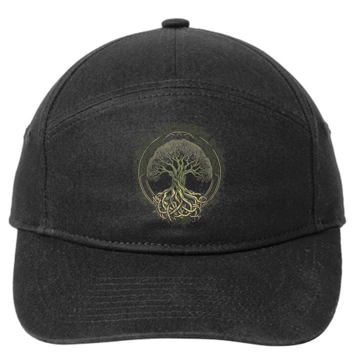Tree Of Life Viking Midgard Thor Walhalla 7-Panel Snapback Hat
