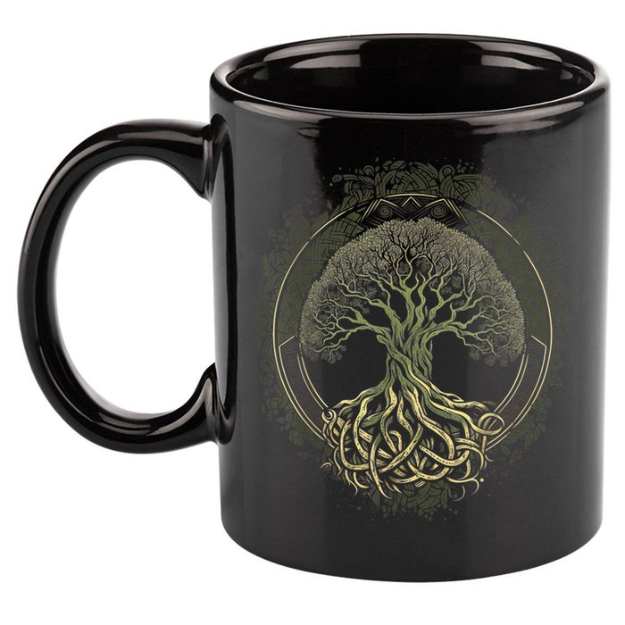 Tree Of Life Viking Midgard Thor Walhalla 11oz C Handle Ceramic Mug