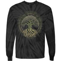 Tree Of Life Viking Midgard Thor Walhalla Tie-Dye Long Sleeve Shirt