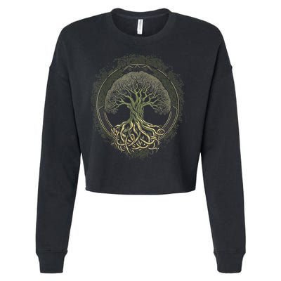 Tree Of Life Viking Midgard Thor Walhalla Cropped Pullover Crew