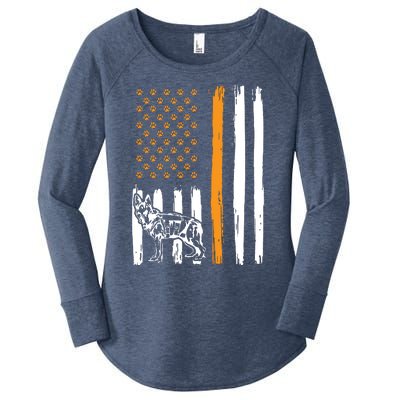 Thin Orange Line Dog Handler SAR K9 Search And Rescue Women's Perfect Tri Tunic Long Sleeve Shirt