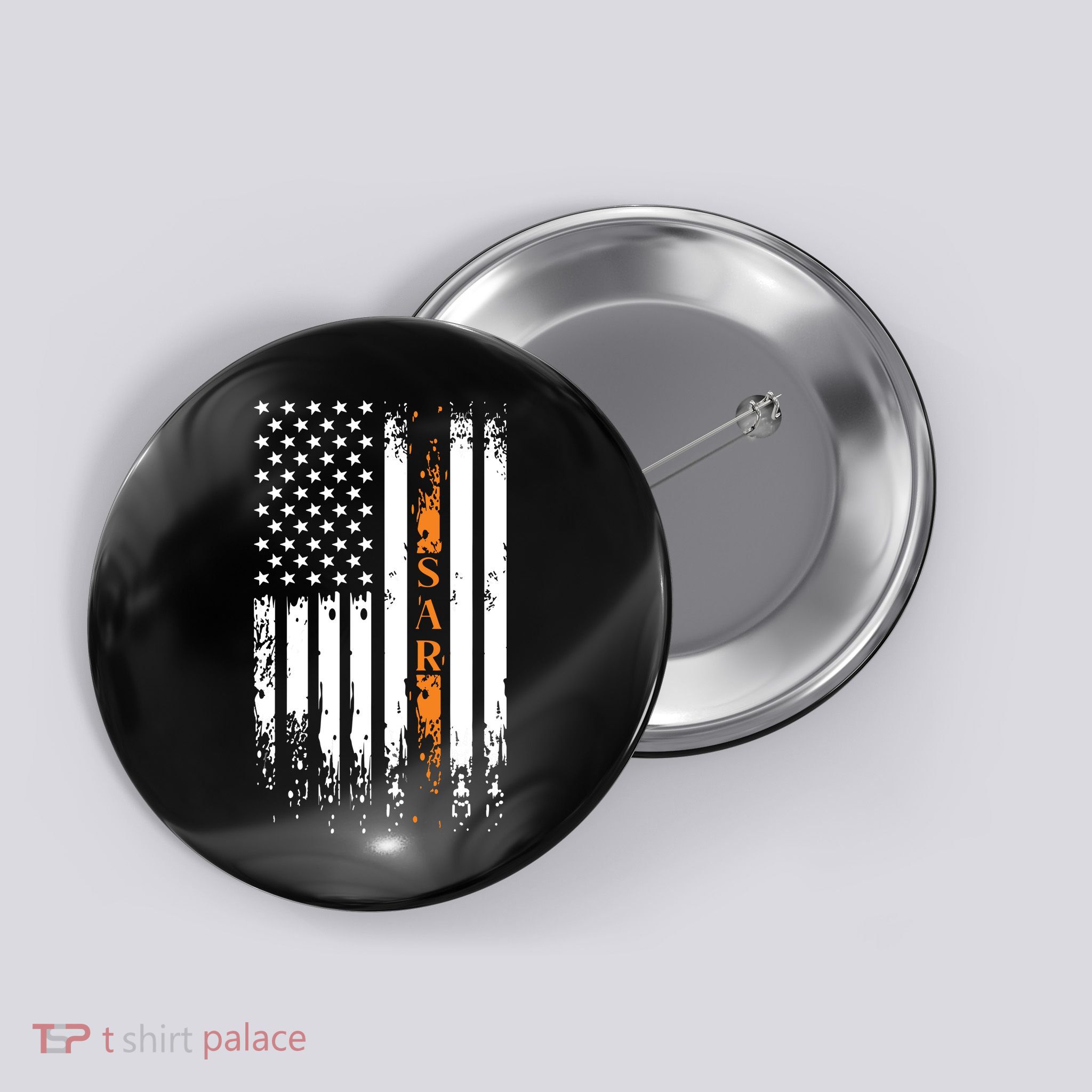 Thin Orange Line Search And Rescue Team SAR Button