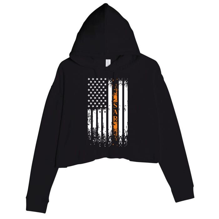 Thin Orange Line Search And Rescue Team SAR Crop Fleece Hoodie