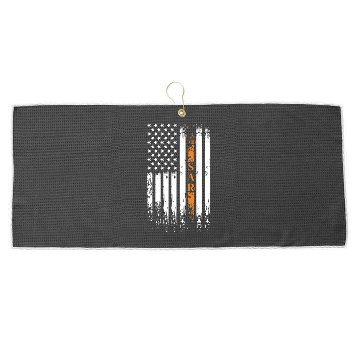 Thin Orange Line Search And Rescue Team SAR Large Microfiber Waffle Golf Towel