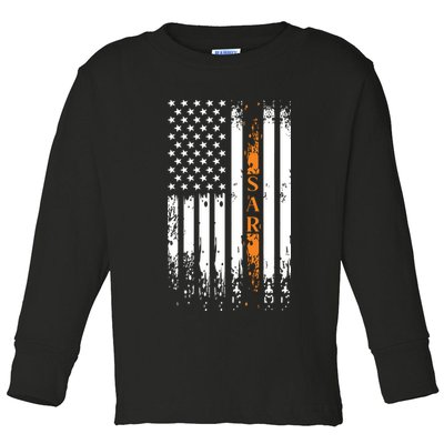 Thin Orange Line Search And Rescue Team SAR Toddler Long Sleeve Shirt