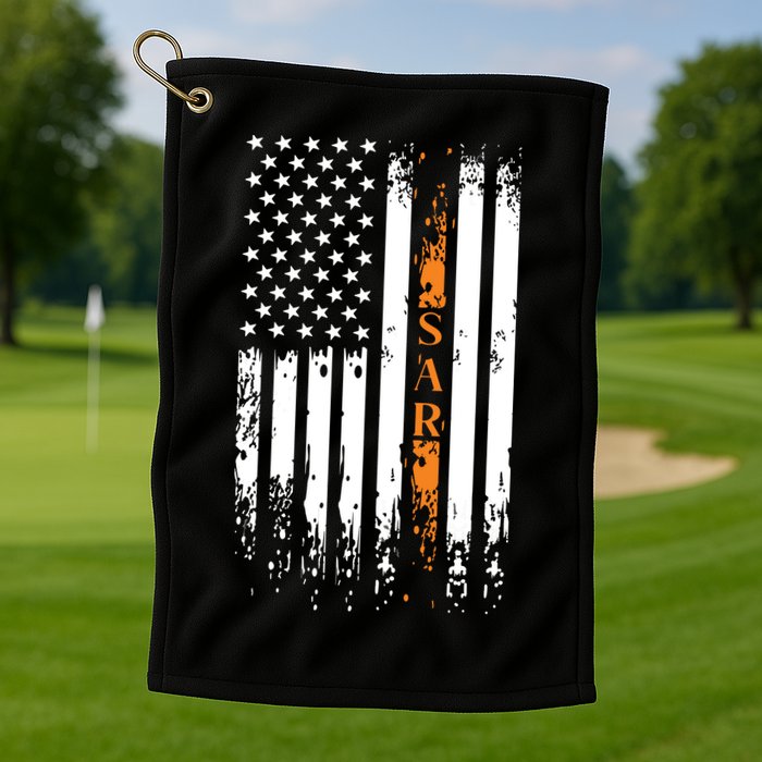 Thin Orange Line Search And Rescue Team SAR Golf Towel