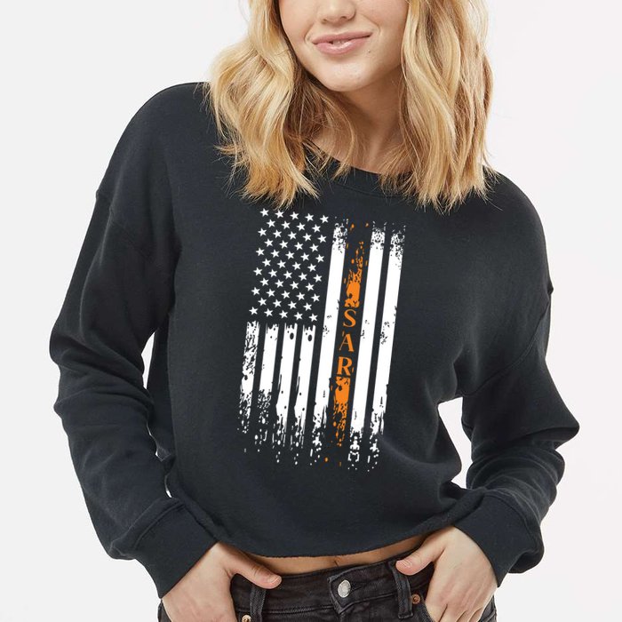 Thin Orange Line Search And Rescue Team SAR Cropped Pullover Crew
