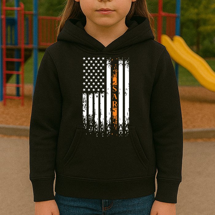 Thin Orange Line Search And Rescue Team SAR Kids Hoodie