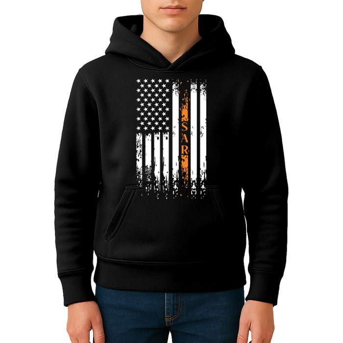 Thin Orange Line Search And Rescue Team SAR Kids Hoodie